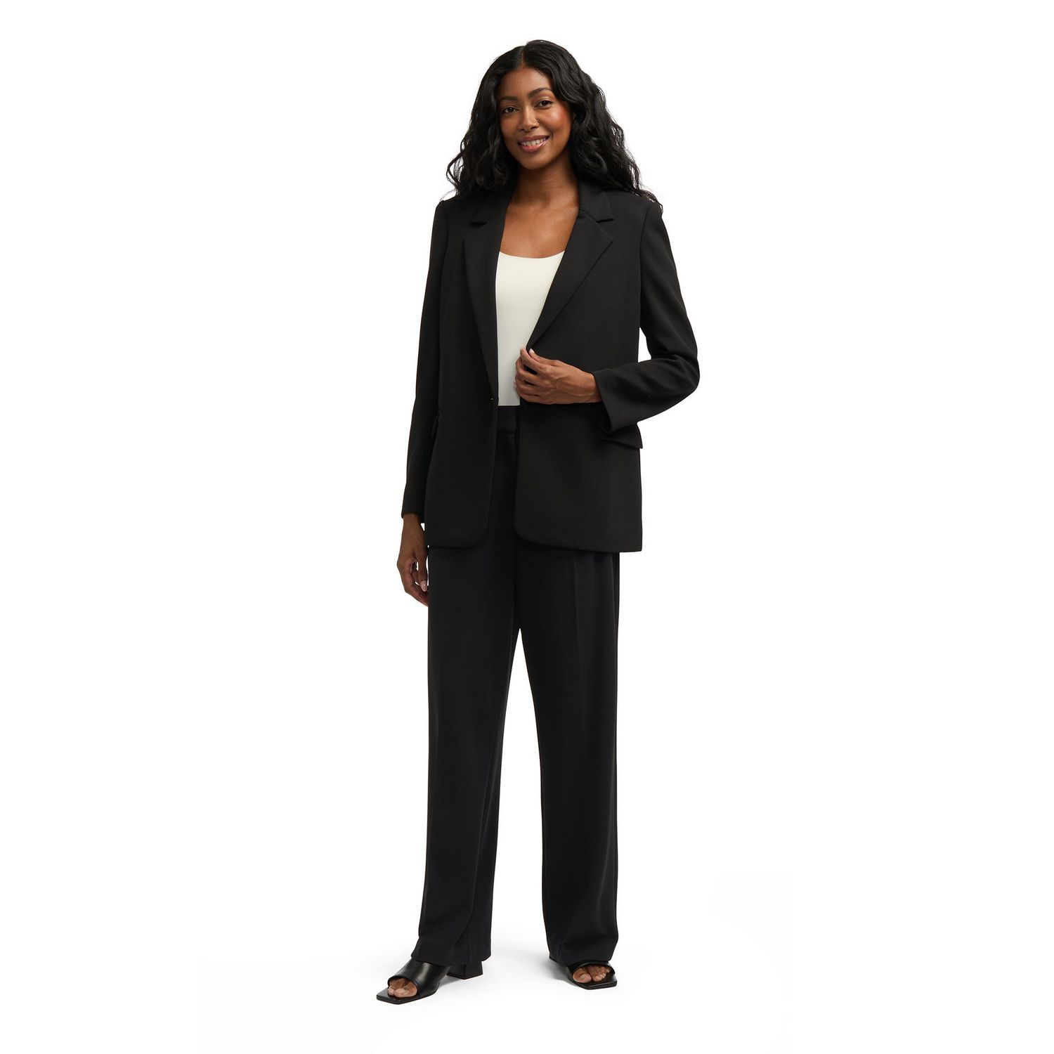 Mexx pantalons-a-jambe-large à taille haute pour femme