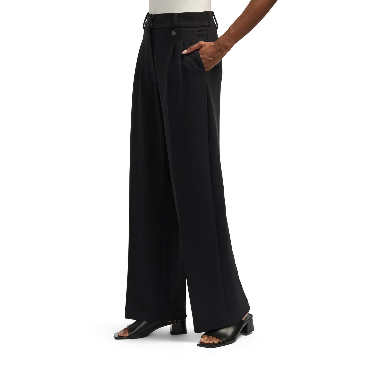 Mexx pantalons-a-jambe-large à taille haute pour femme