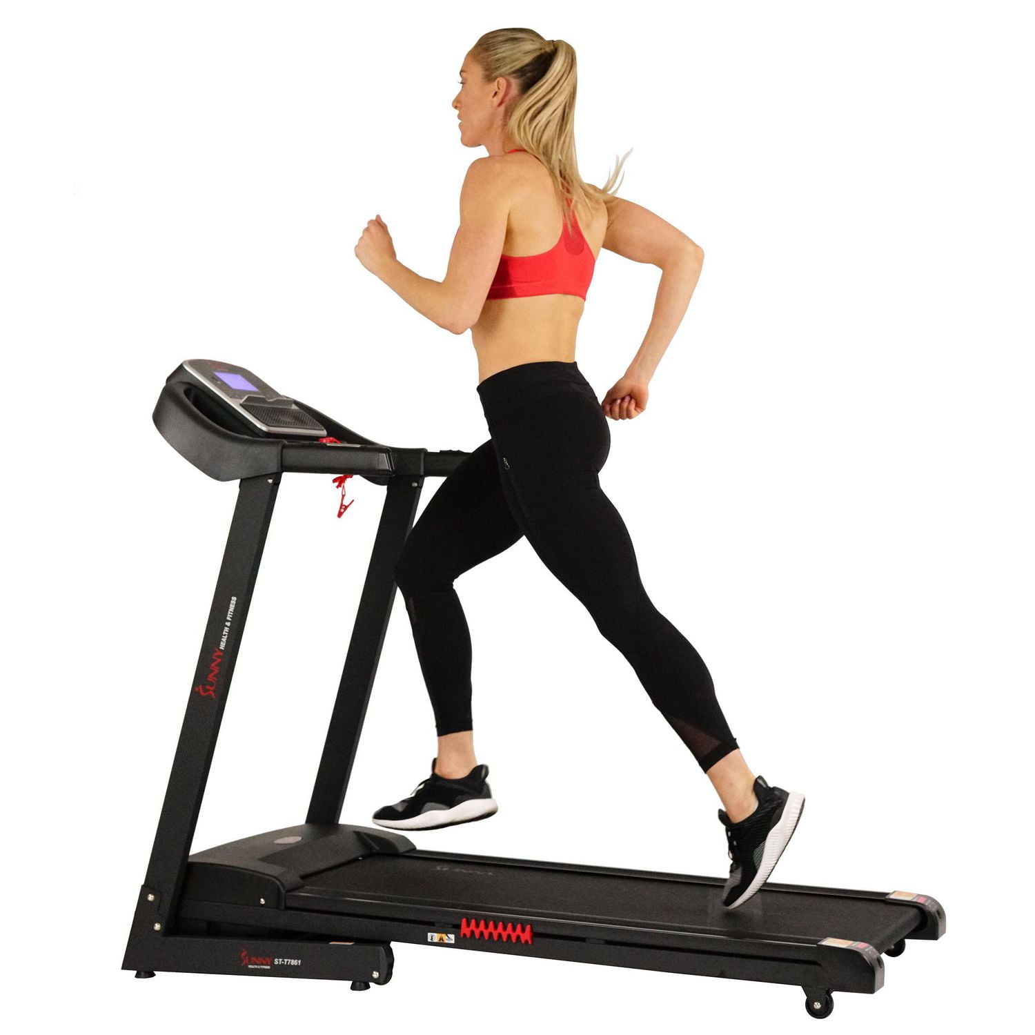 Sunny Health & Fitness Electric Treadmill with Auto Incline and USB