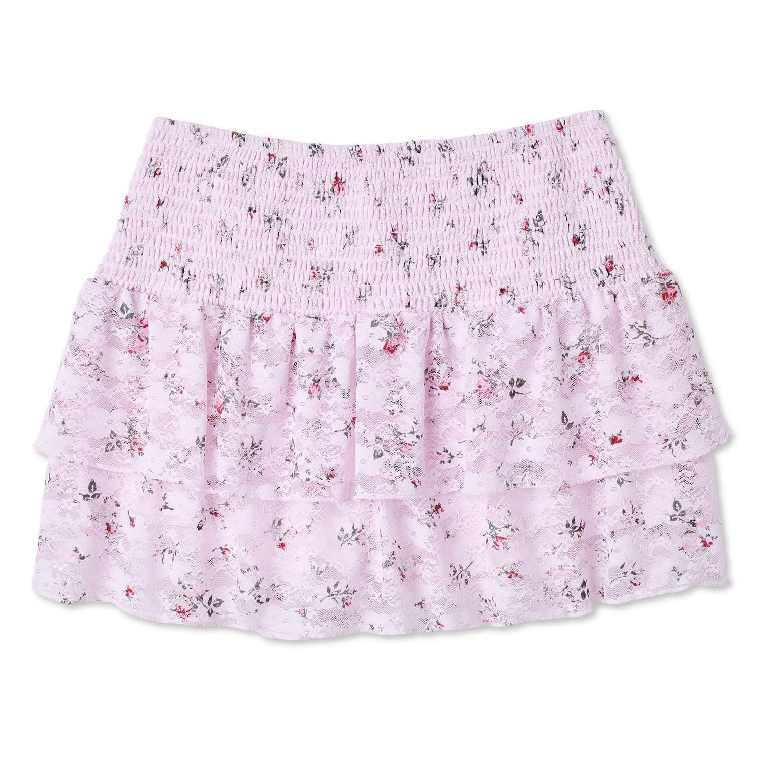 No Boundaries Women's Tiered Lace Skort