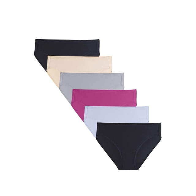 Women's Microfiber Bikini Underwear, Assorted 6 Pack