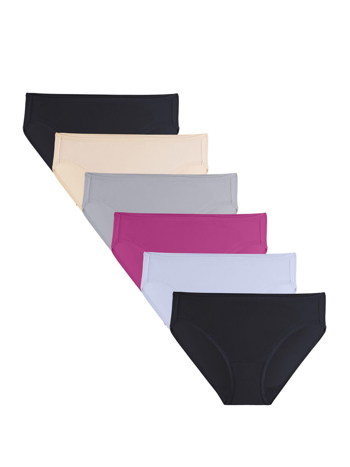 Women's Microfiber Bikini Underwear, Assorted 6 Pack