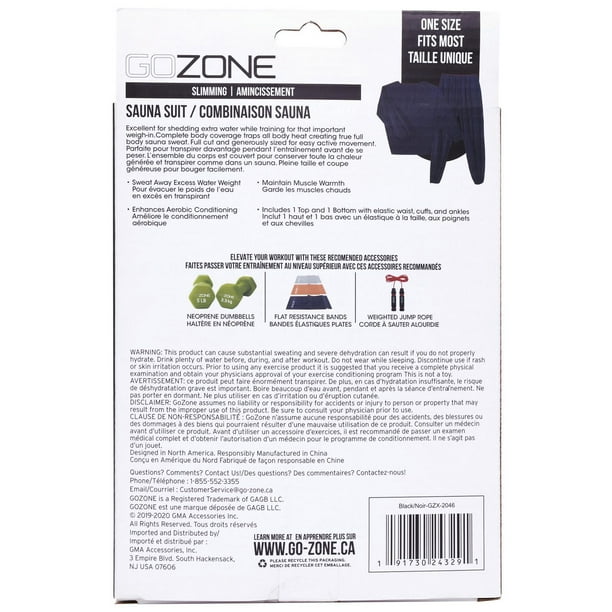 Sauna Suit – Standard Size – Black – GoZone – GoZone Canada
