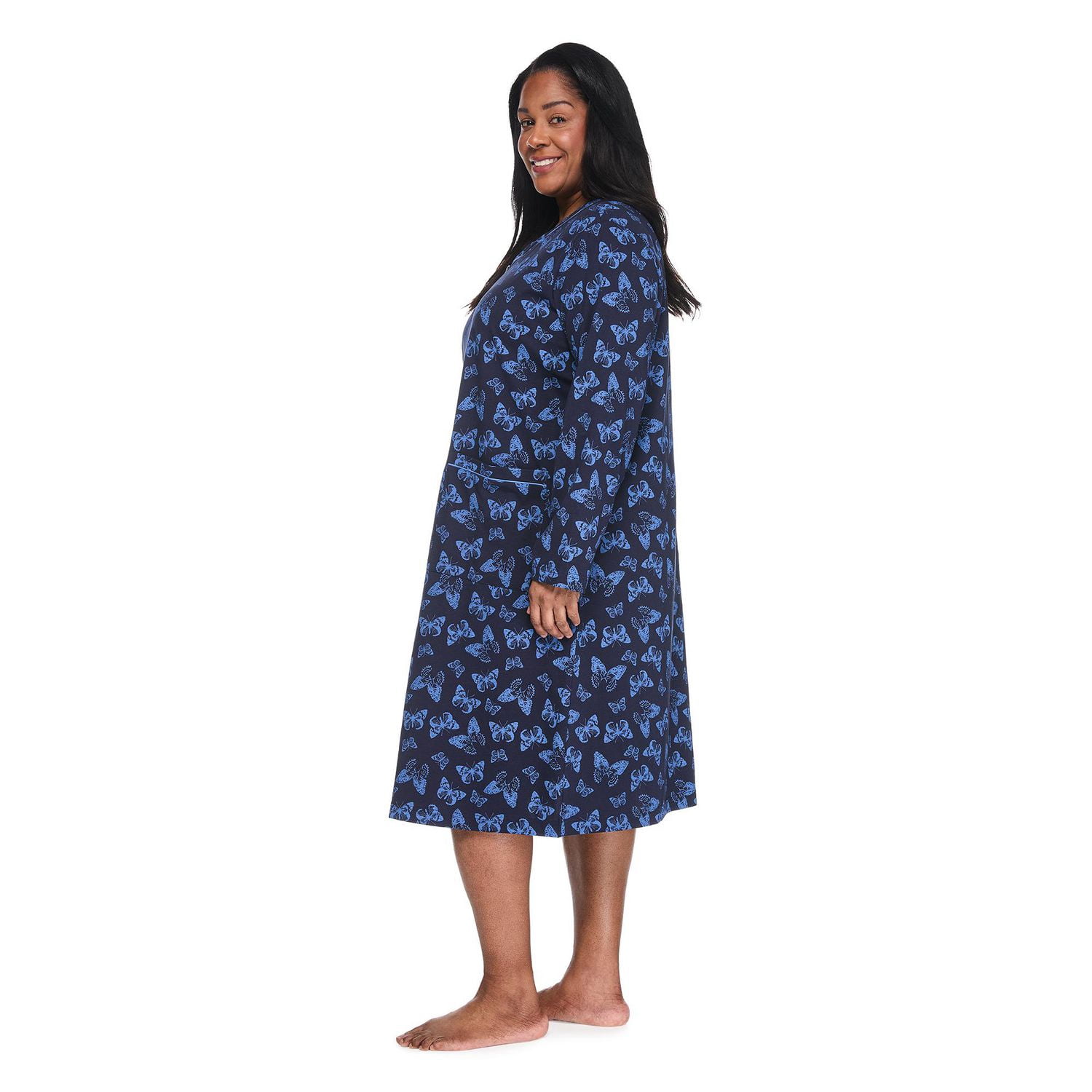 Chemise de nuit zippée Iyla Plus pour femmes