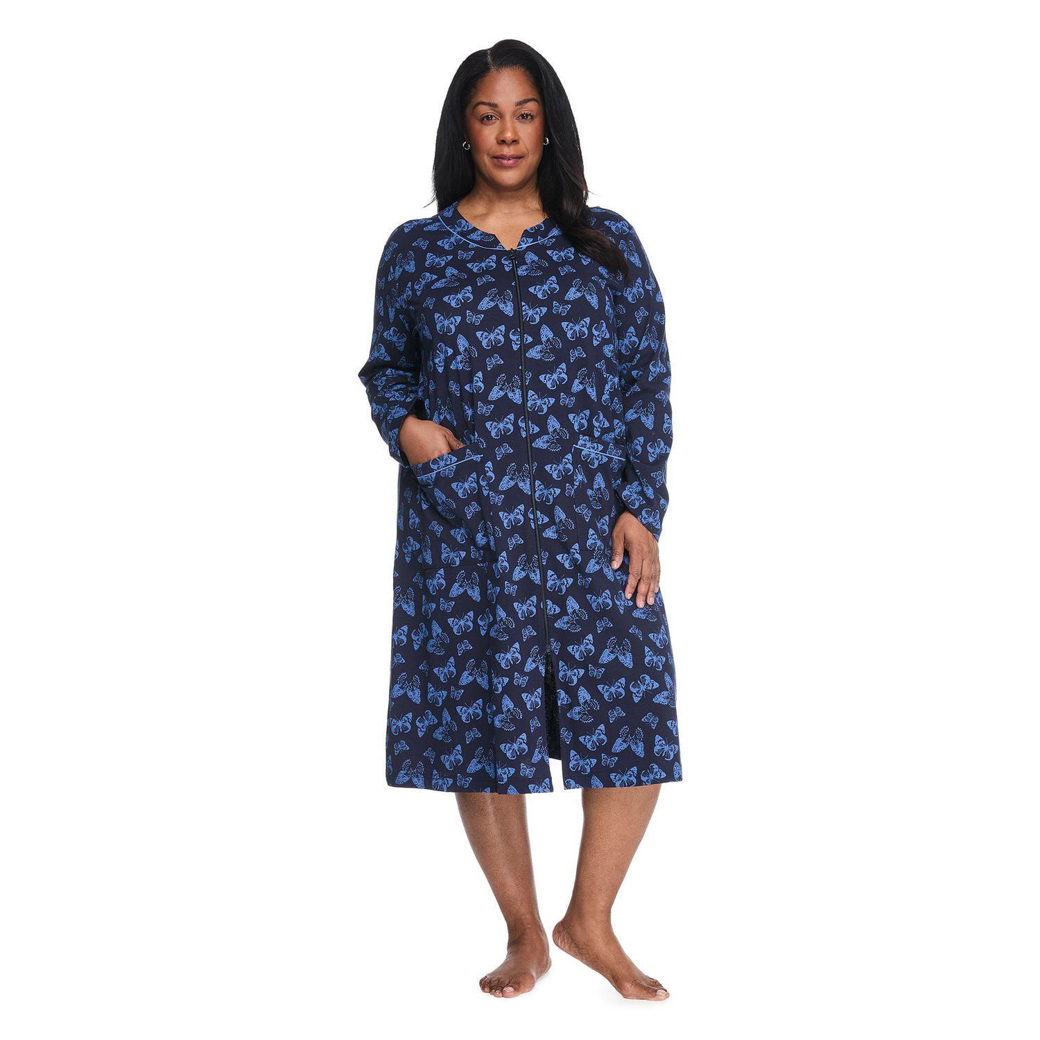 Chemise de nuit zippée Iyla Plus pour femmes