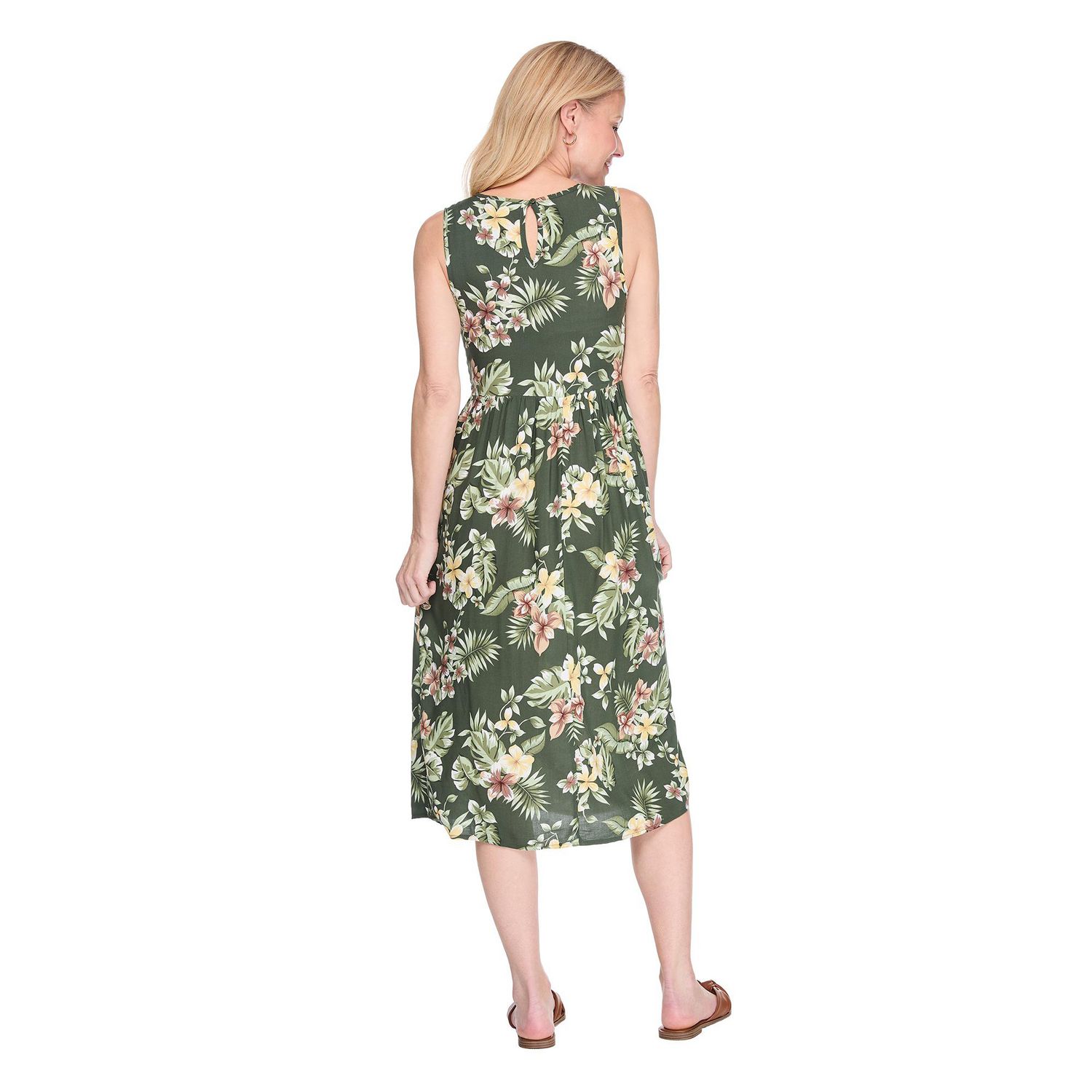 Robe longue sans manches à smocks Iyla pour femmes