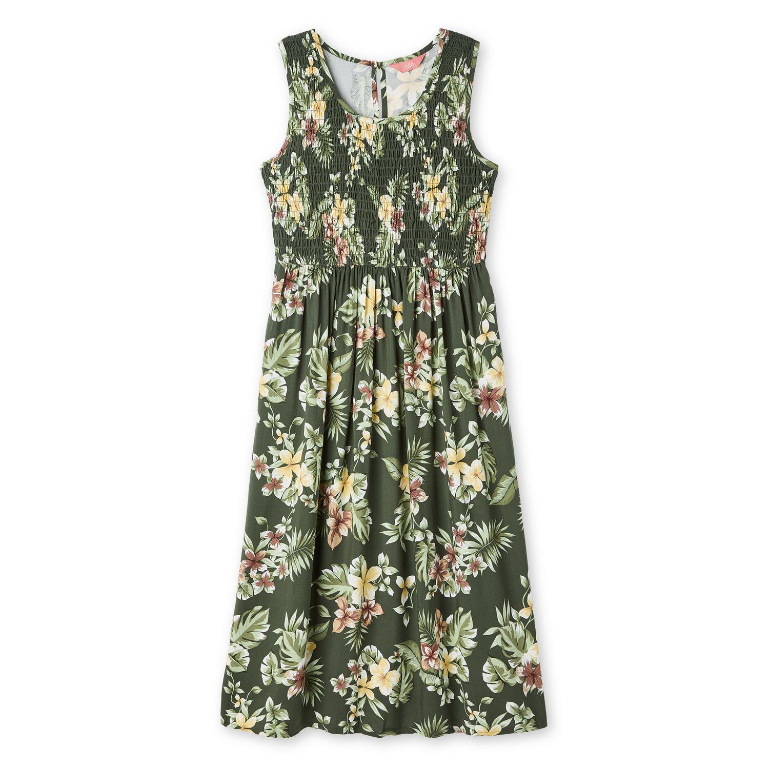 Robe longue sans manches à smocks Iyla pour femmes