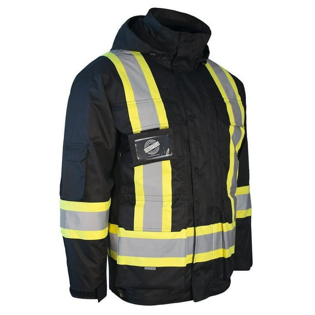 Parka de sécurité d'hiver Forcefield Hi Vis avec veste en nylon isolée par duvet amovible