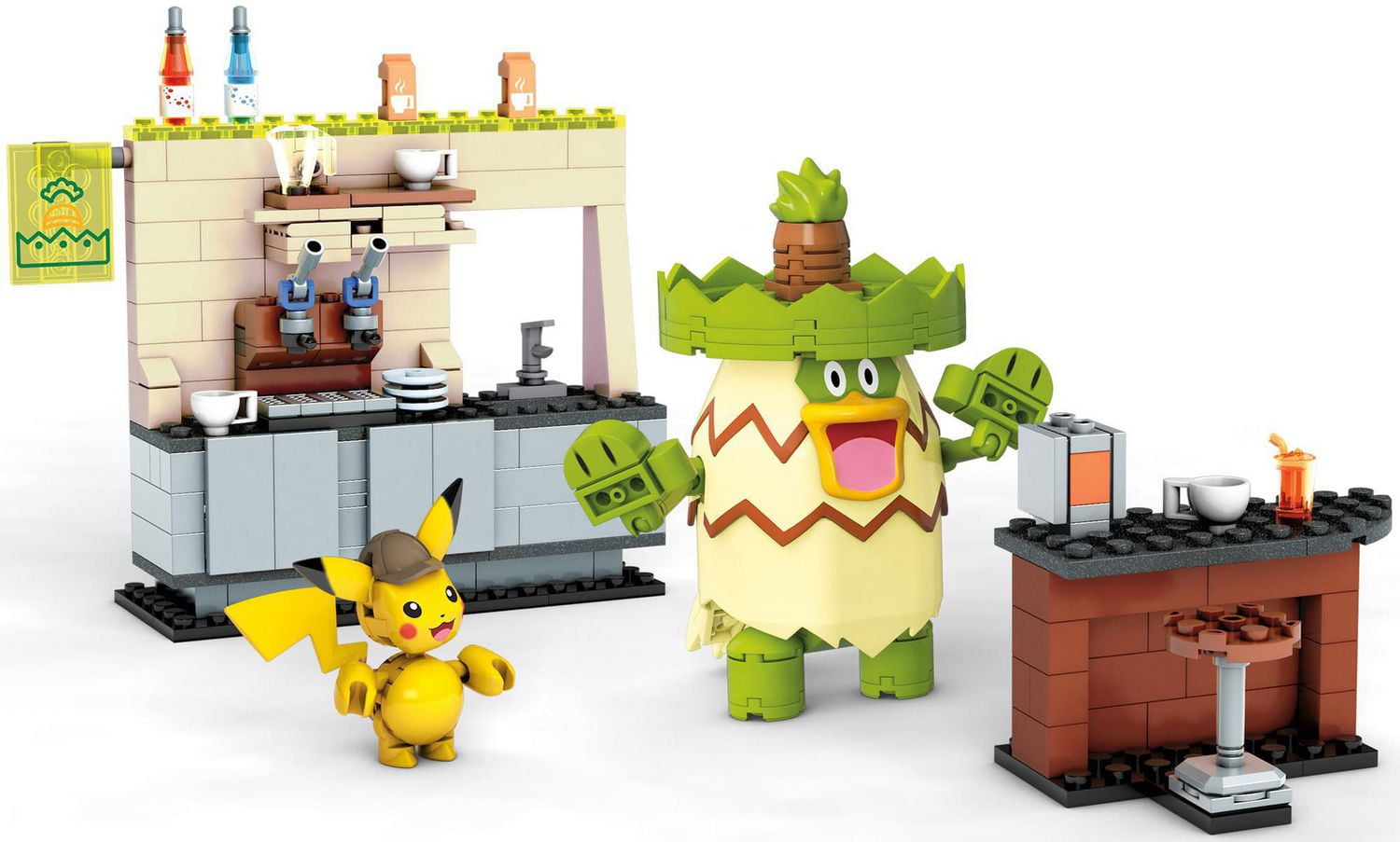 Mega Construx Pokemon Detective Pikachu Hi hat Cafe Construction Set 328 Pieces Walmart