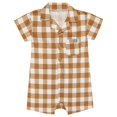 thumbnail image 1 of modern moments™ by Gerber® - Short Sleeve Romper - Brown Gingham, 1 of 5