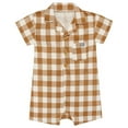 thumbnail image 1 of modern moments™ by Gerber® - Short Sleeve Romper - Brown Gingham, 1 of 5