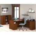 thumbnail image 2 of Mason L-shaped workstation with 2 doors storage unit kit in Tuscany Brown, 2 of 2