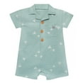 thumbnail image 1 of modern moments™ by Gerber® - Short Sleeve Romper - Teal Paper Boat, 1 of 5