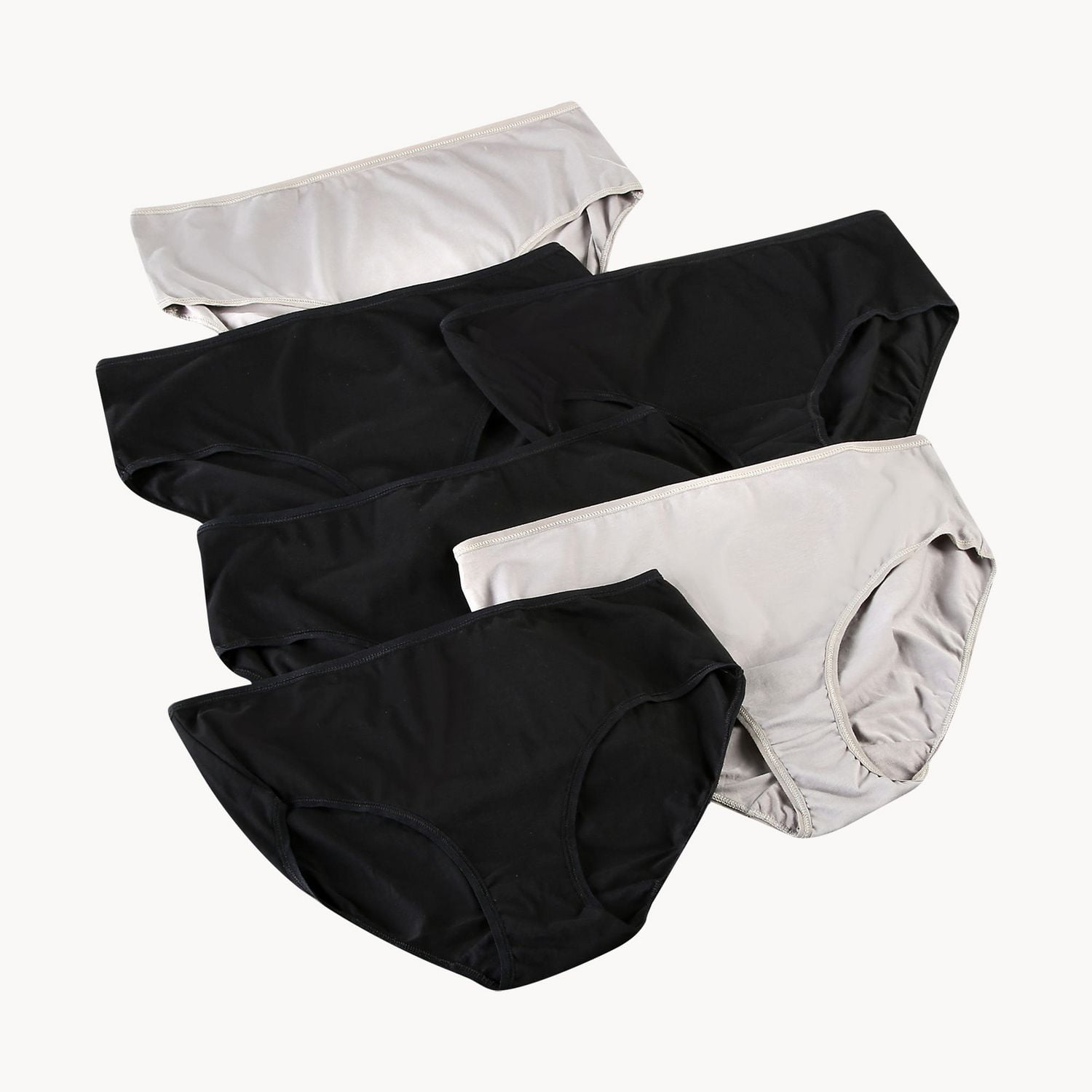 6 Pack Ladies Underwear Bikini Briefs, Black Polyester Rich Pants Knickers  8-22