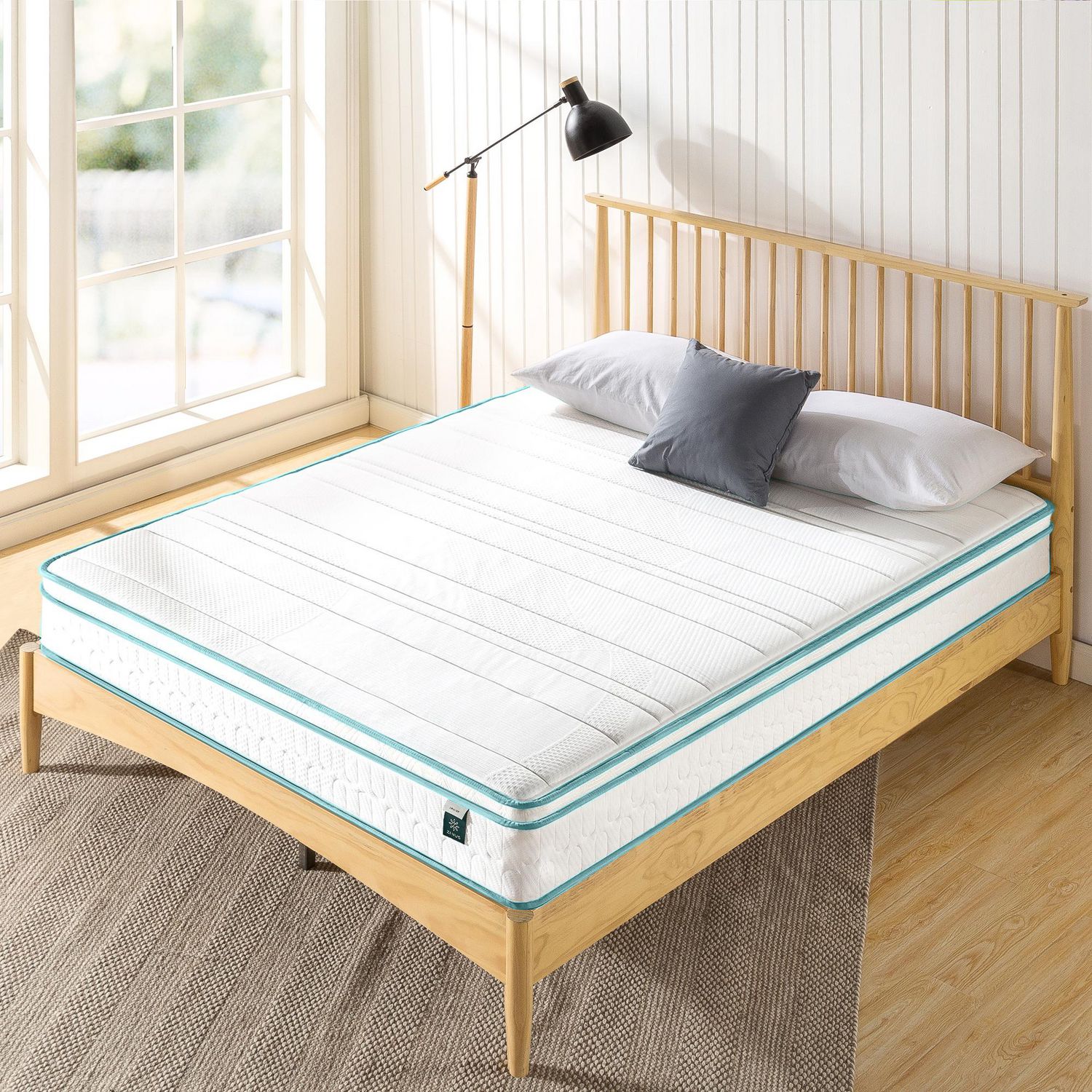 zinus 8 inch hybrid green tea foam spring mattress