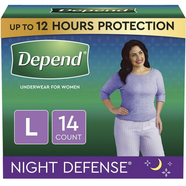 Sous-vêtement d’incontinence de nuit Night Defense de Depend pour femmes 14 Unités