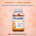 thumbnail image 4 of Florastor Probiotic + Fibre Gummies for Digestive Health and Constipation Relief, Peach Lemonade Flavor, 56 Gummies, 4 of 10
