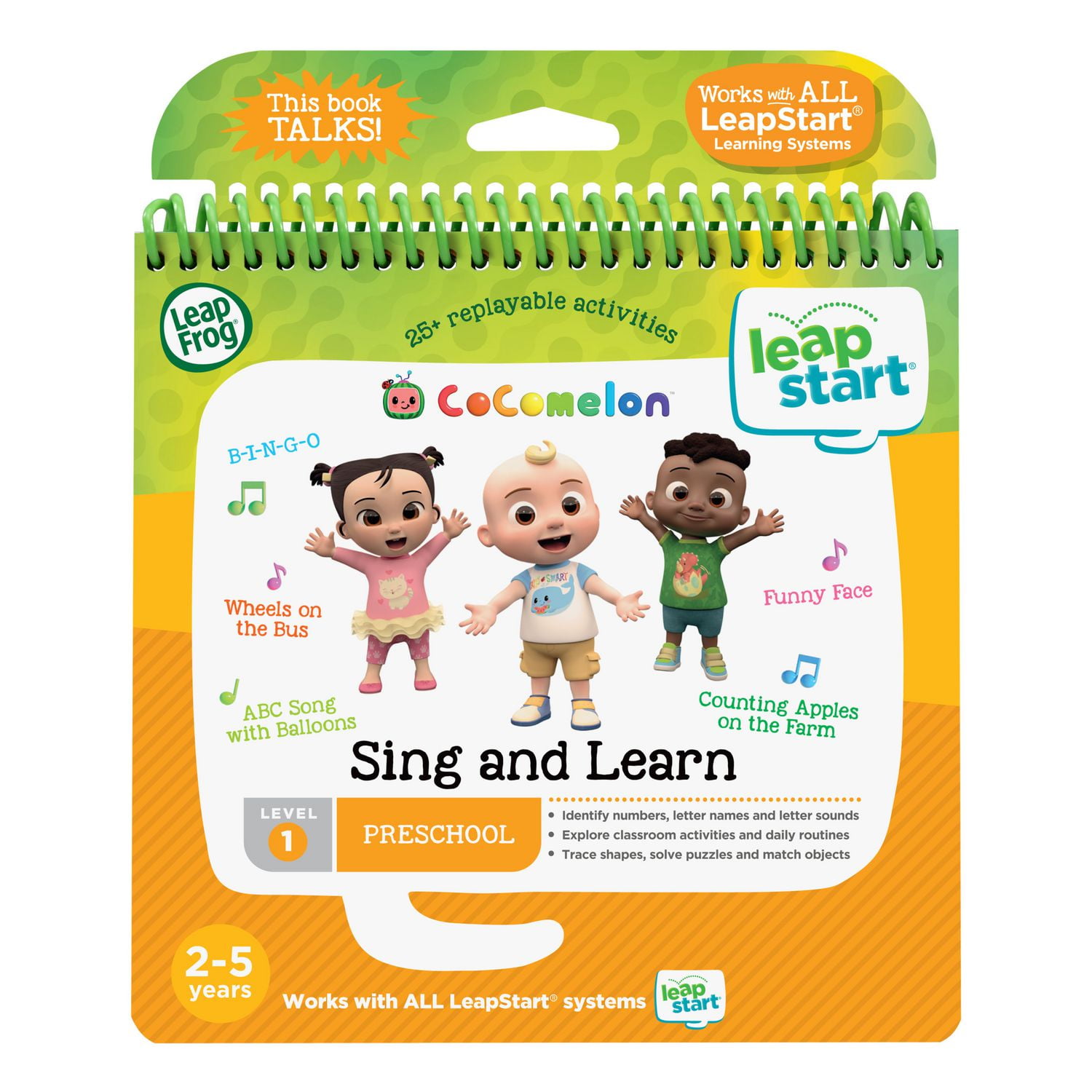 LeapFrog LeapStart Preschool Level 1 CoComelon Sing and Learn Activity Book English Version 2 5 Years