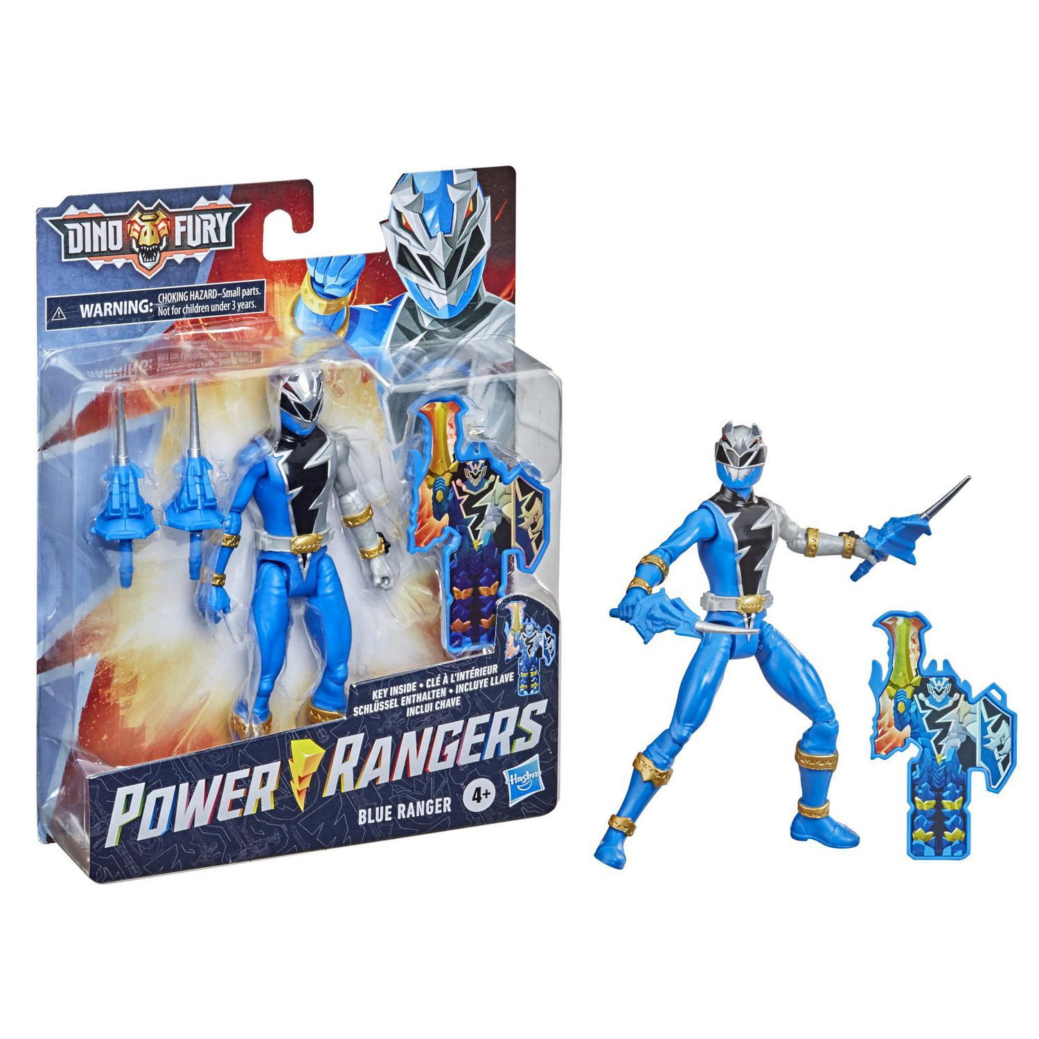 Power Rangers Dino Fury Blue Ranger 6-Inch Action Figure Toy