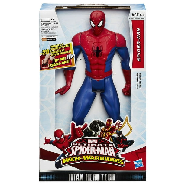 Marvel Ultimate Spider-Man Web Warriors Titan Hero Tech - Figurine électronique Spider-Man