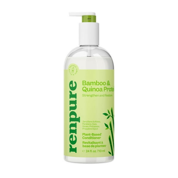 Renpure Bamboo & Quinoa Conditionner, à base de plantes - Restaure, Hydrates et renforce pour des cheveux plus sains - Pour les cheveux faibles, ternes et abîmés - 24 Fl Oz