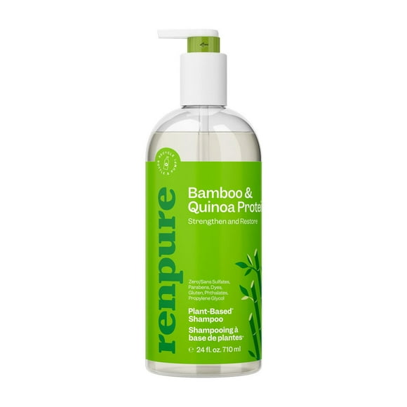 Renpure Bamboo & Shampooing quinoa, à base de plantes - Restaure, Hydrate et renforce pour des cheveux plus sains - Pour les cheveux faibles, ternes et abîmés - 24 Fl Oz