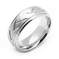 thumbnail image 1 of Rex Rings Men's Tungsten Long lasting Durable Metal Ring with Etched Pattern, 1 of 1