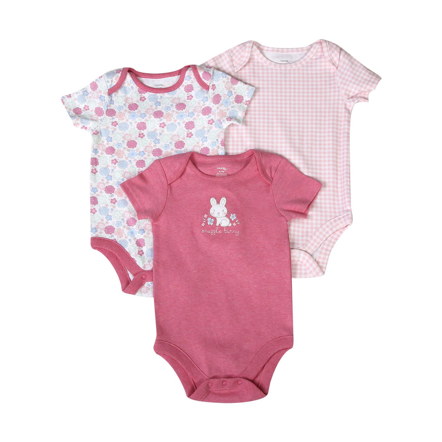 Baby Girls' Cotton Bodysuits, 3Pack Walmart Canada