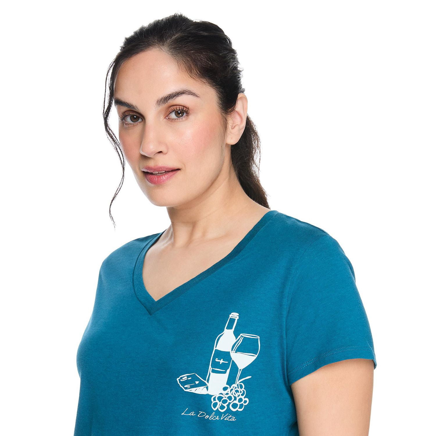 T-shirt de nuit avec encolure en V George pour femmes