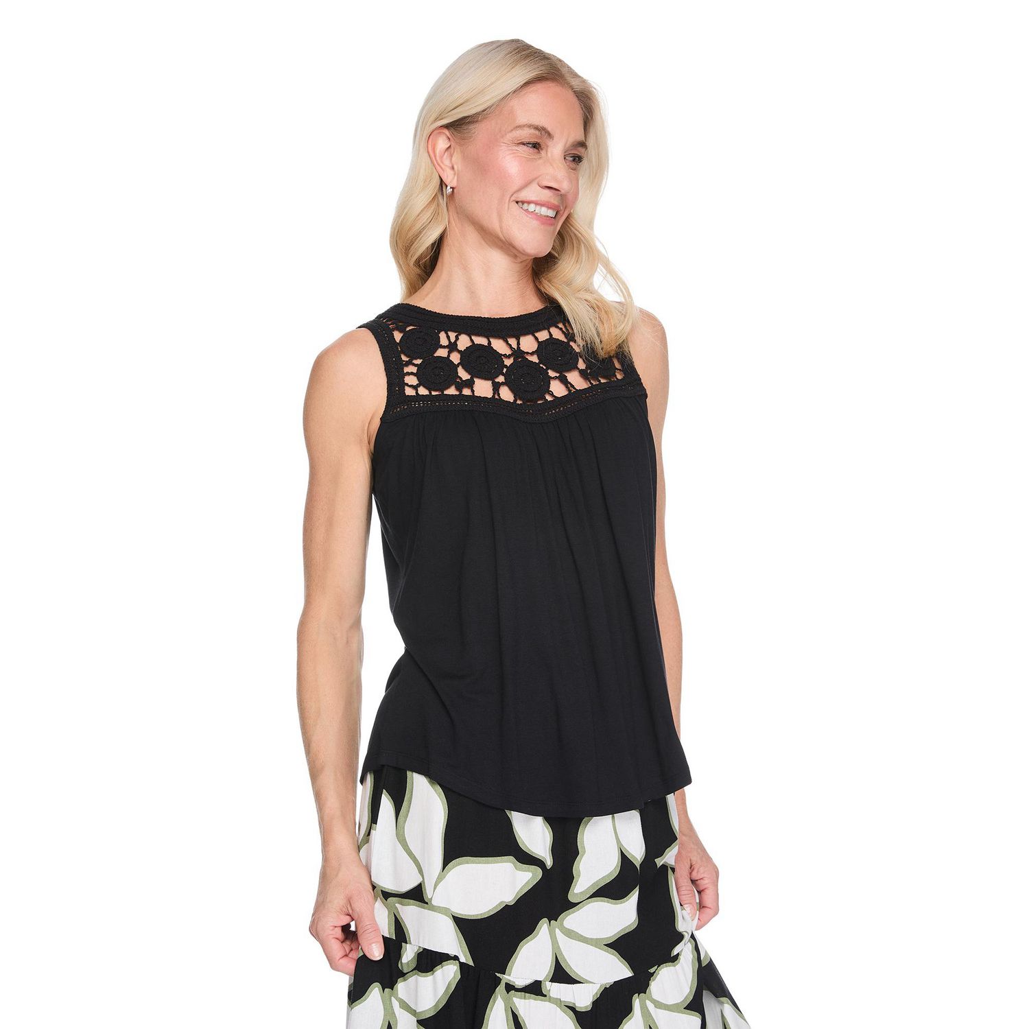 Iyla Women's Crochet Yoke Tank Top
