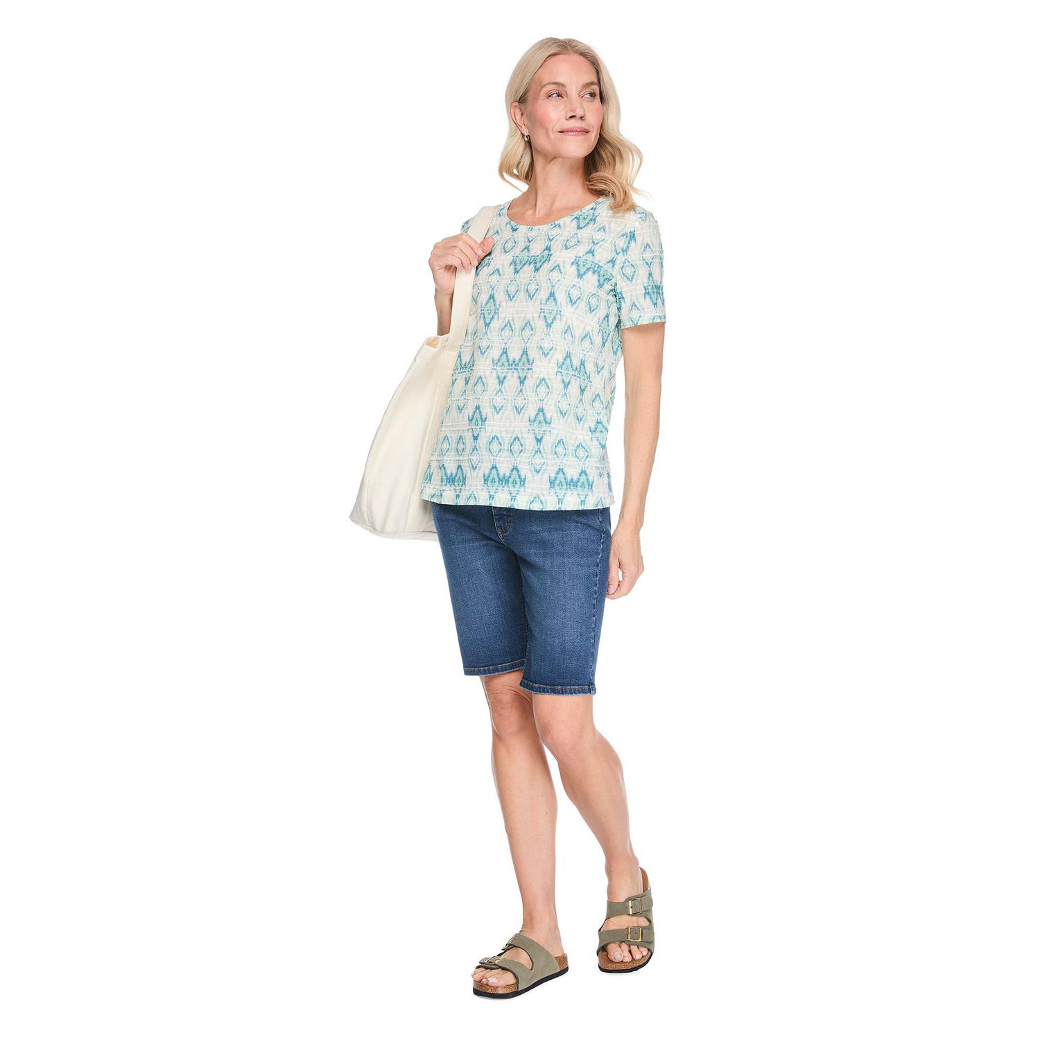 T-shirt imprimé en jacquard Iyla pour femmes