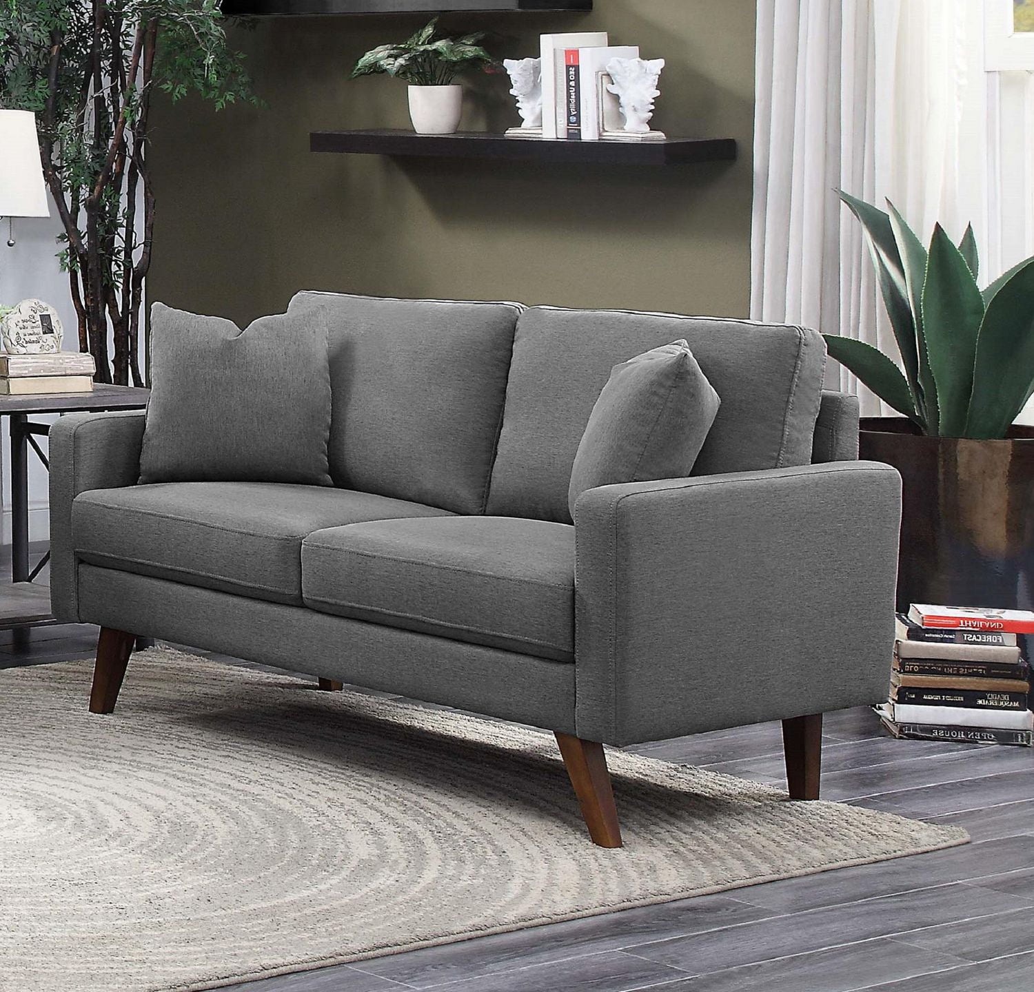 Topline Home Furnishings Grey Fabric Loveseat Walmart Canada