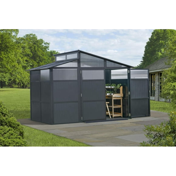 Sojag Fontana Wood Finish Aluminum Frame 10 x 12 ft Pergola