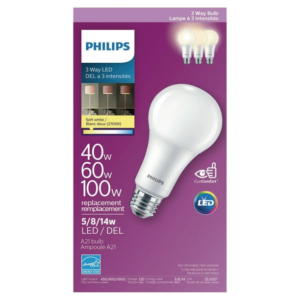 Philips LED Flicker-Free Frosted Dimmable A19 Light Bulb - EyeComfort  Technology - 800 Lumen - Soft White (2700K) - 8W=60W - E26 Base - Title 20  Certified - Ultra Definition - Indoor - 4-Pack 