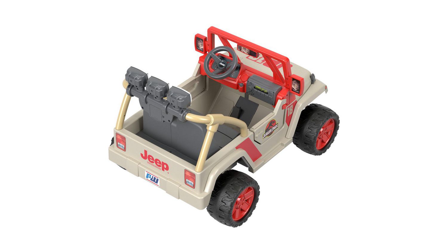 Power Wheels Jurassic Park Jeep Wrangler Ride On Car with Dinosaur