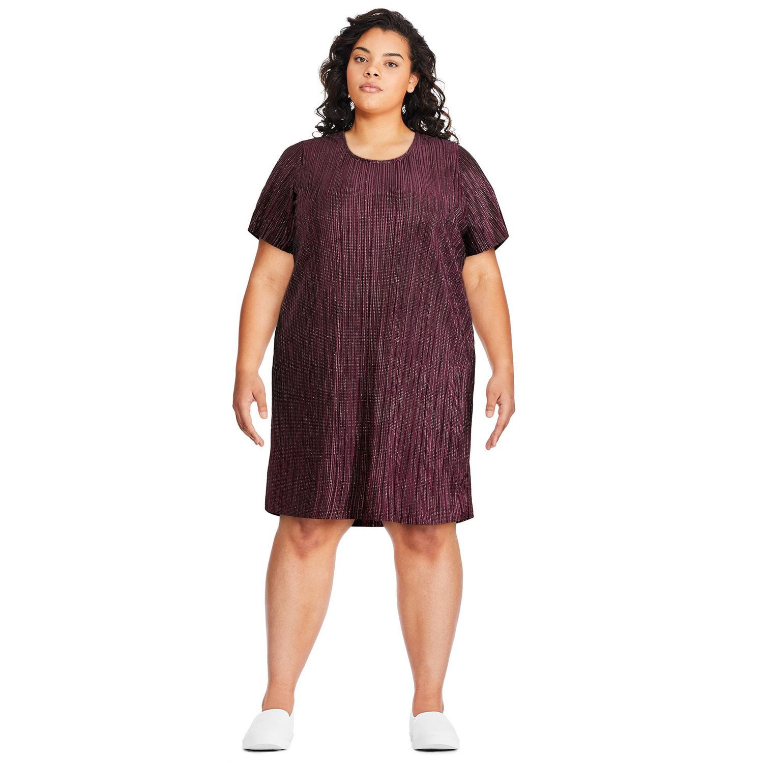 George Plus Women's Metallic Dot Sequin Tee Dress