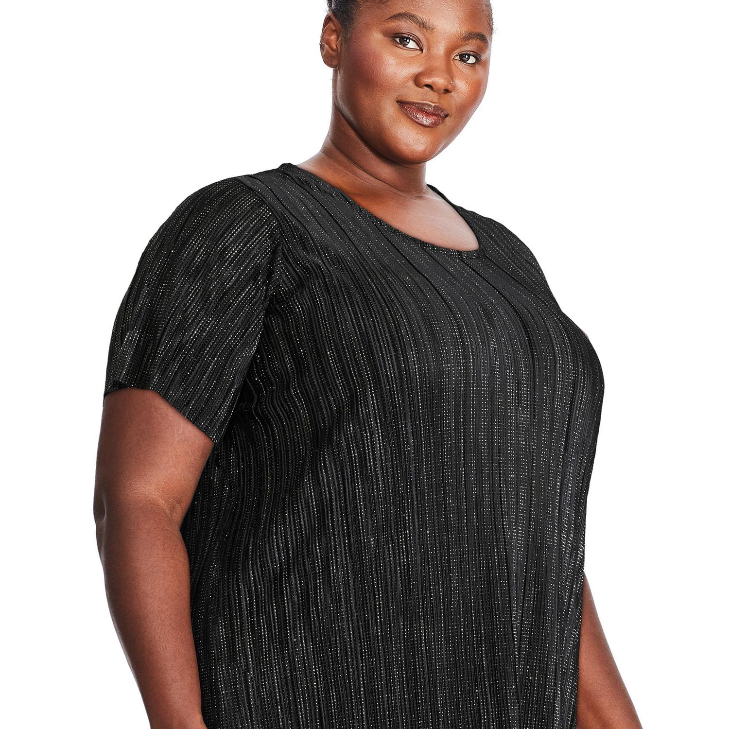 Robe t-shirt à pois métalliques et paillettes George Plus pour femmes