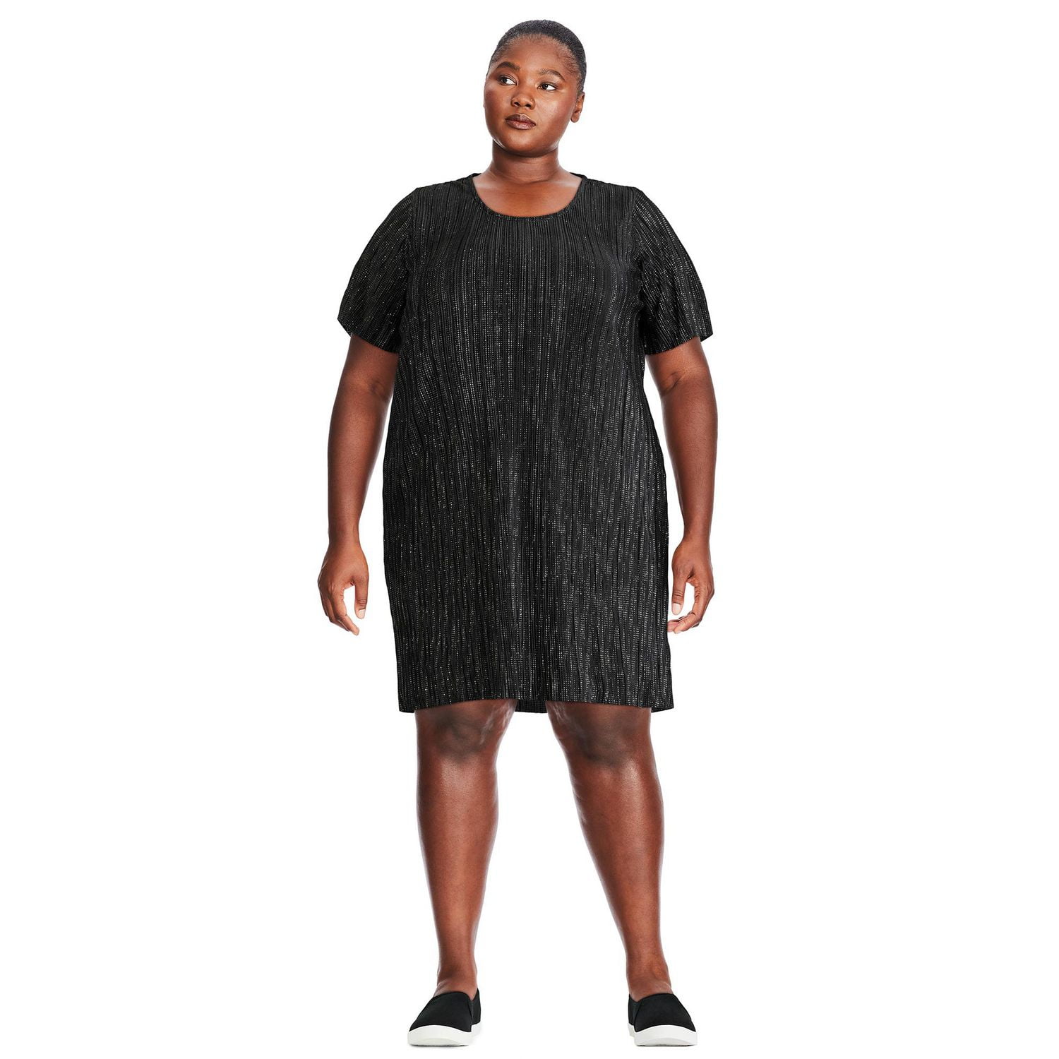 Robe t-shirt à pois métalliques et paillettes George Plus pour femmes