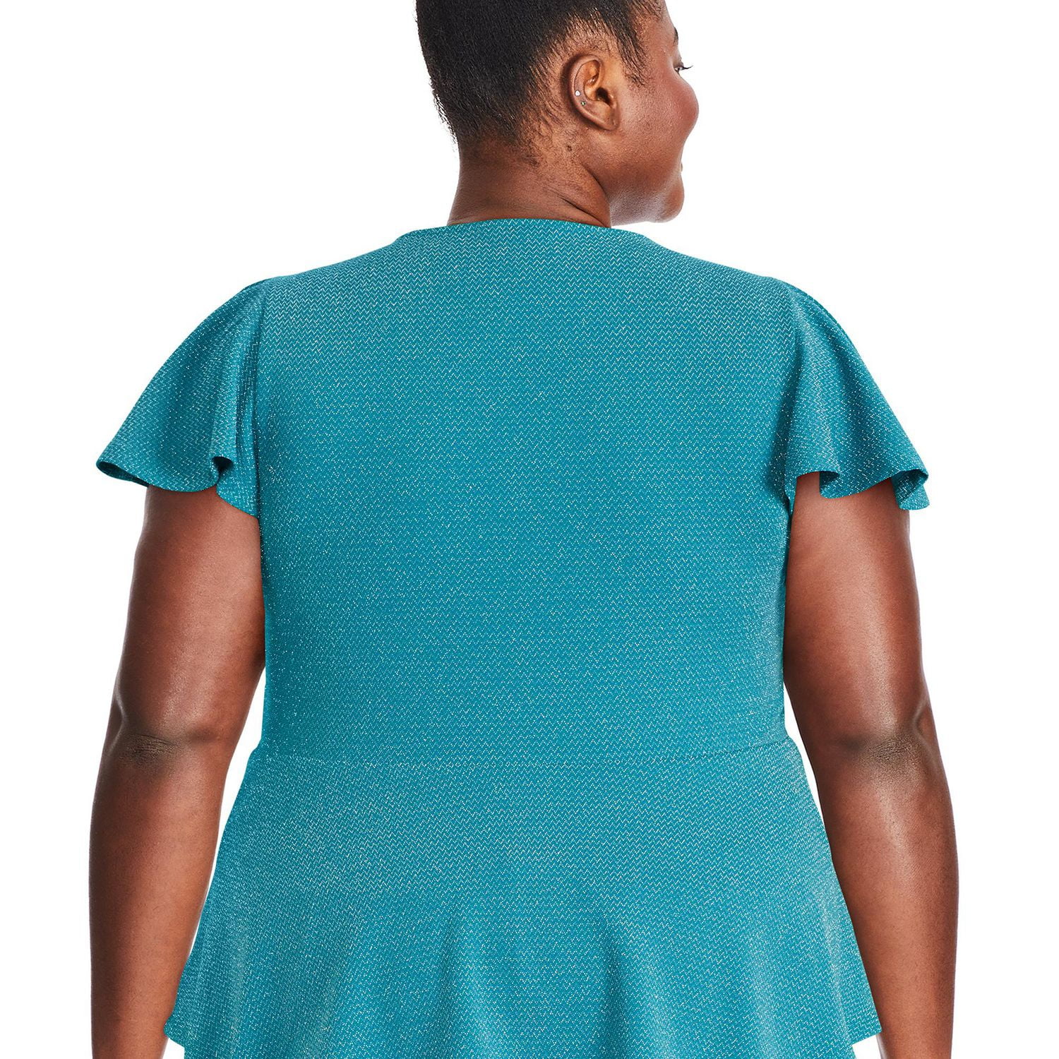 George Plus Women's Lurex Knit Peplum Top