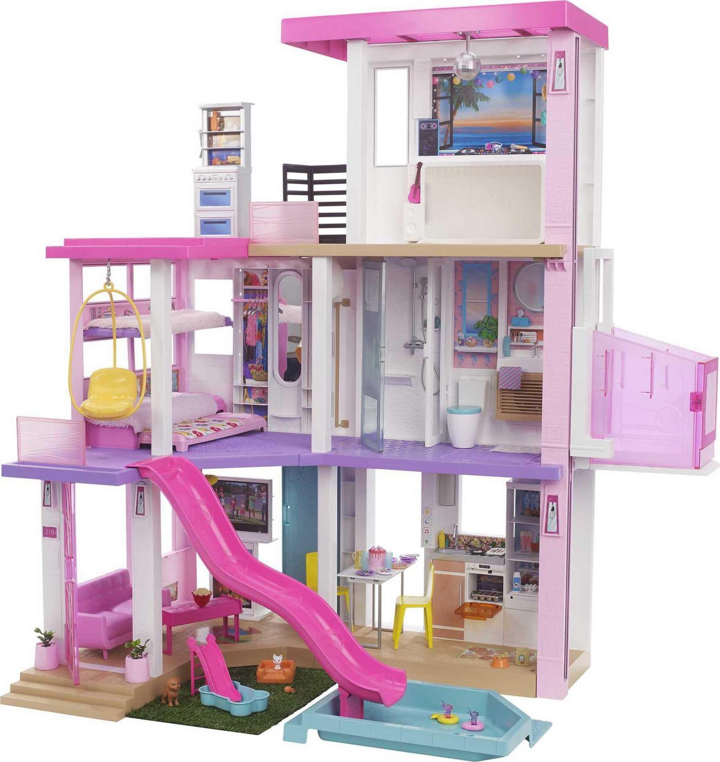 Barbie Dreamhouse (109 cm), piscine, glissade, lumières, sons 