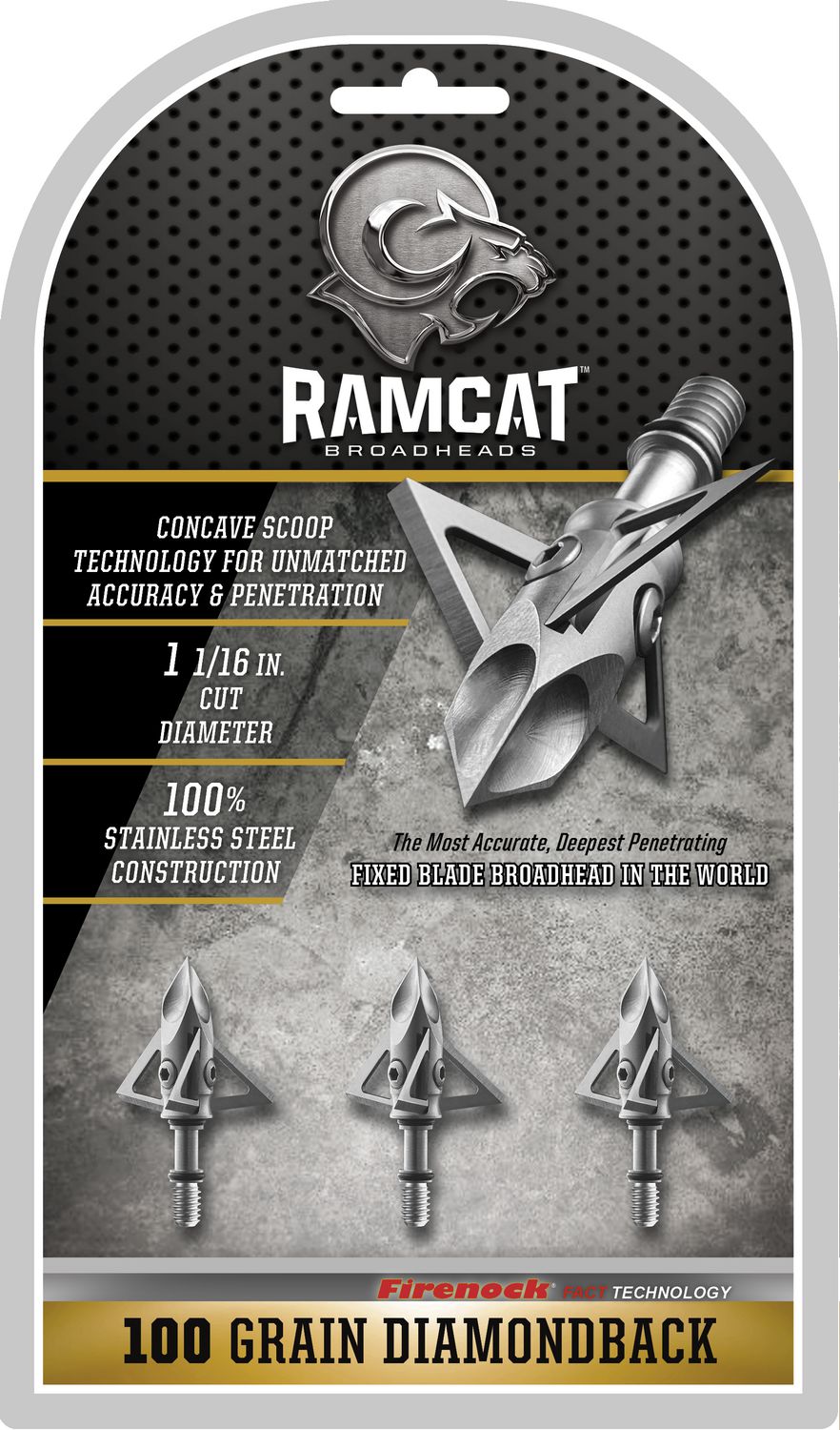 Ramcat Diamondback Deep Six 100 Grains 3 Pack-Pour Deep 6 Inserts seulement