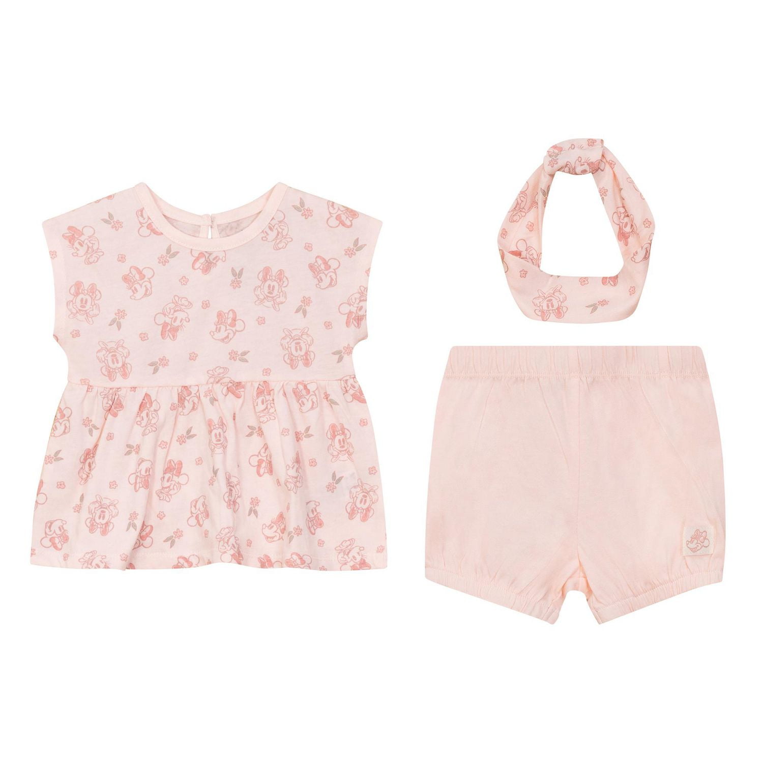 Disney Minnie Mouse Shorts Set w/Headband