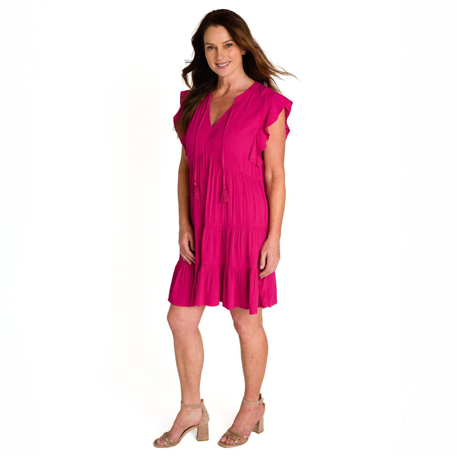 IVY Women's Flutter Sleeve Dress