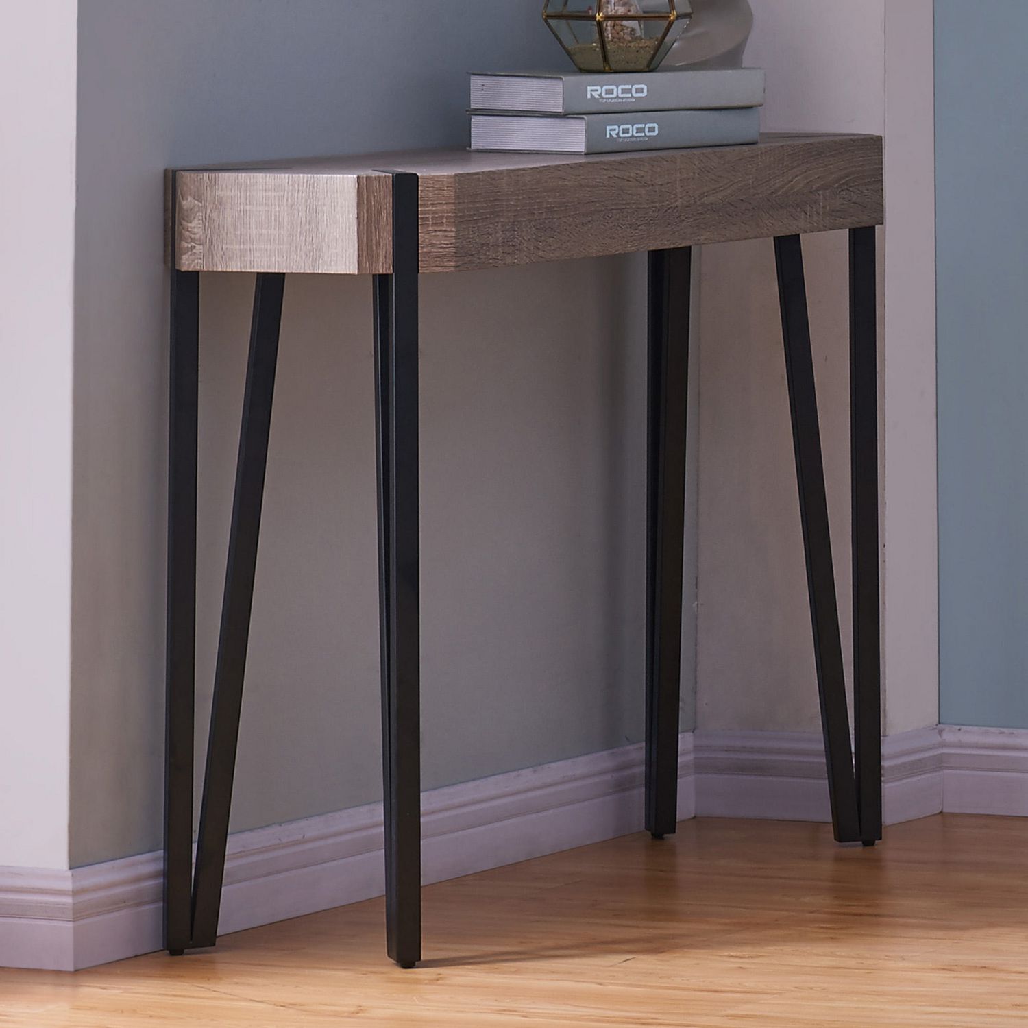 Faux Oak/Metal Accent Table Walmart Canada