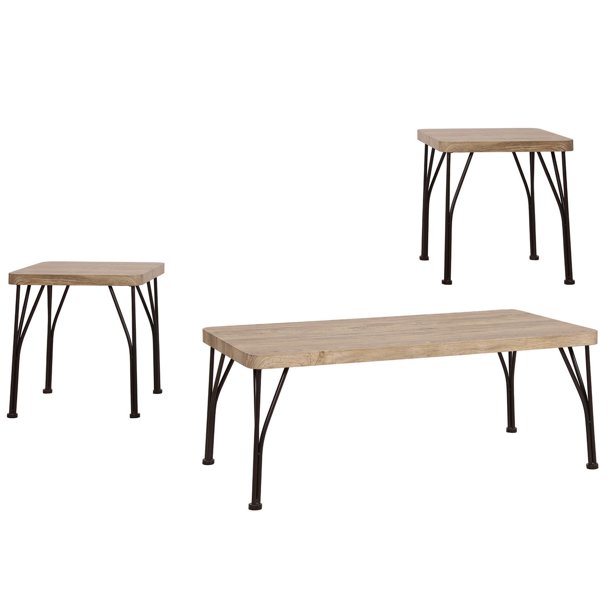 3 Piece Industrial Coffee/End Table Set Walmart.ca