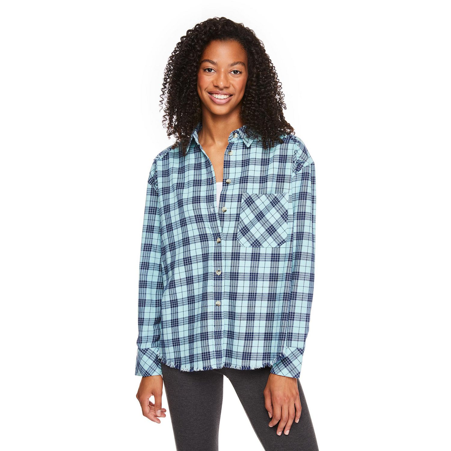 No Boundaries Women's Oversized Flannel Shirt | Walmart Canada