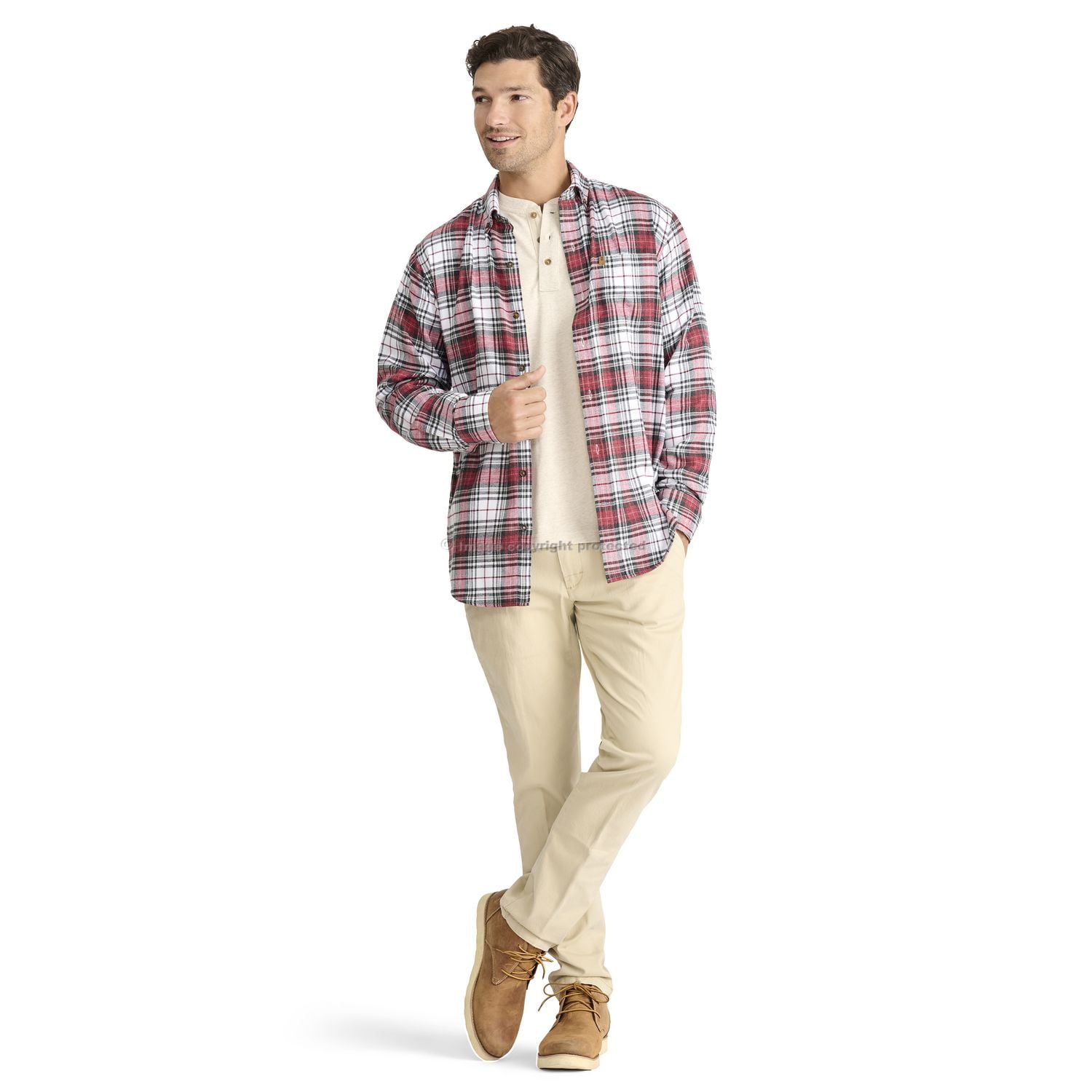 IZOD MENS LONG SLEEVE FLANNEL