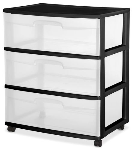 Sterilite Wide 3 Drawer Black Cart Walmart Canada