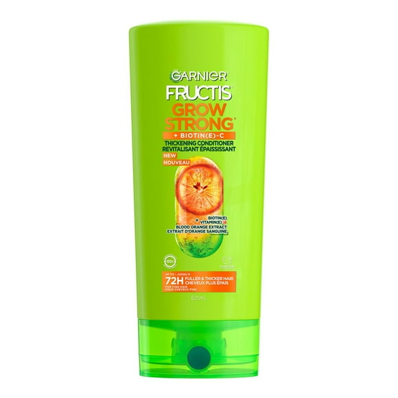 Garnier Fructis Grow Strong Thickening Conditioner for Fine Hair, with Vitamin C, 621ml, Fuller and thicker looking hair