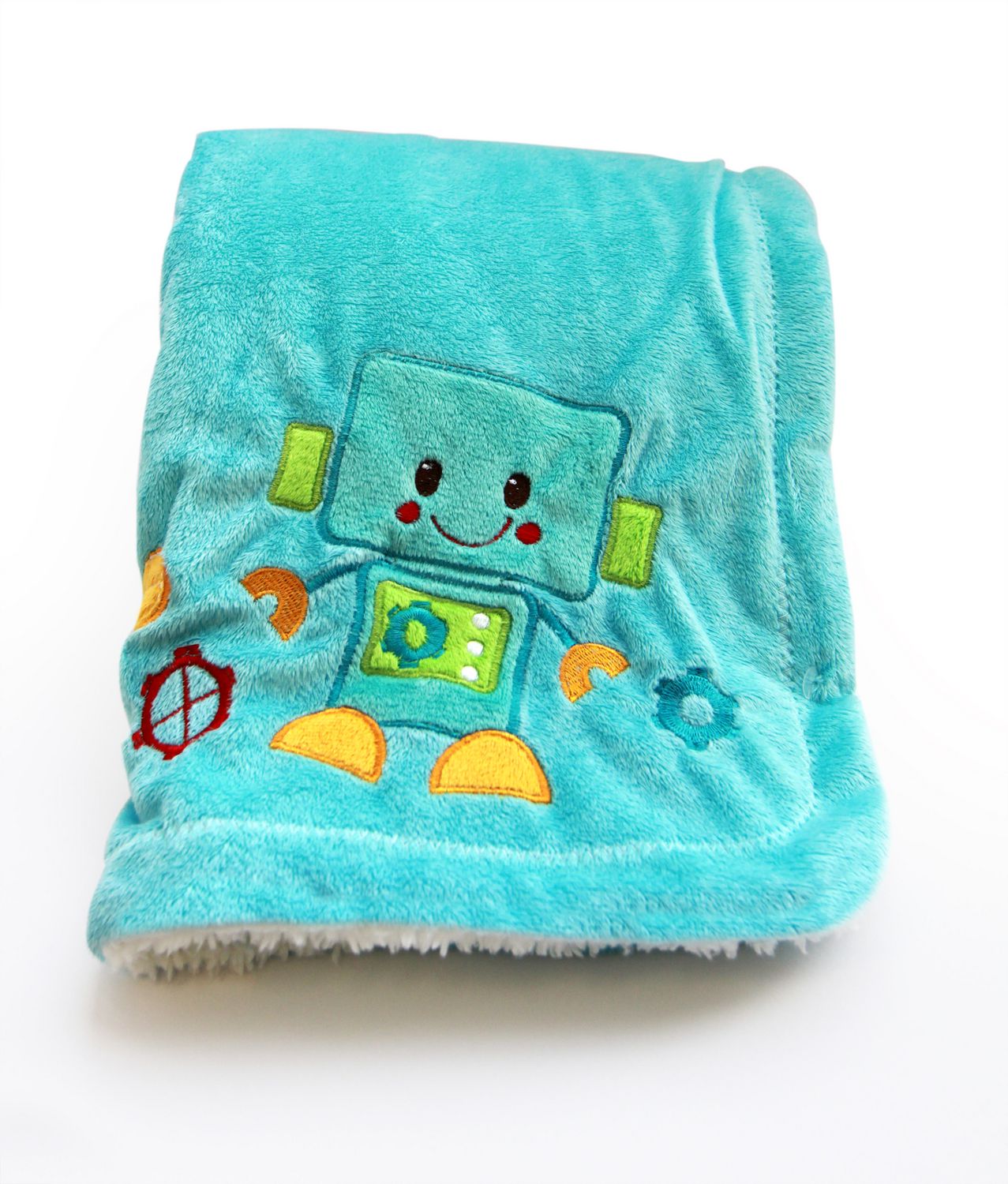 Baby's First by Nemcor Peek-A-Bot Applique Mink to Sherpa Blanket ...